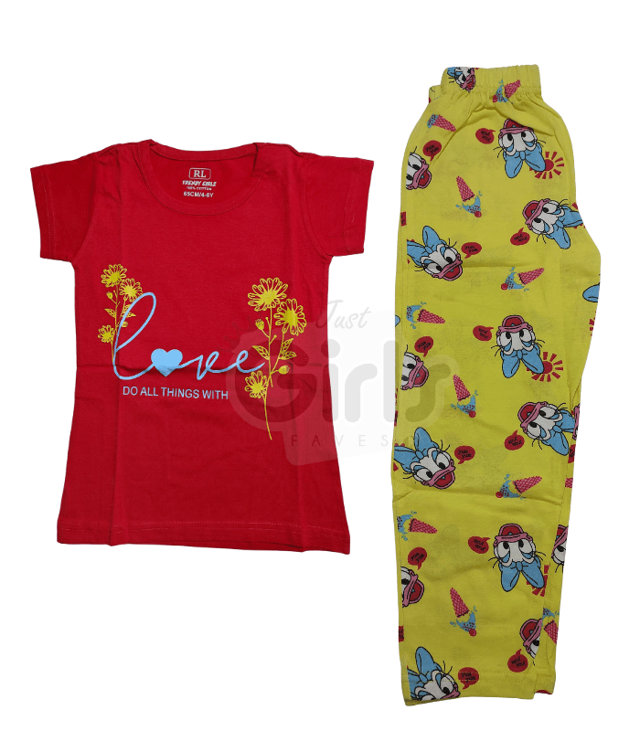 Trendy Girlz Pyjamas (3-4yrs) - Red